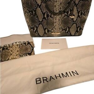 Brahmin Medium Duxbury Satchel & Wallet Felix Caviar Python Winter